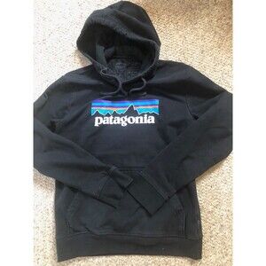 Patagonia Men's Uprisal Hoody Small Black Full Front Logo Pouch Pocket